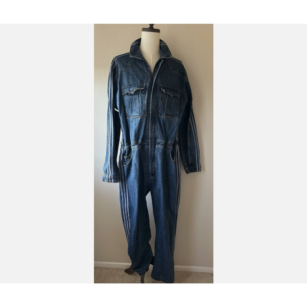 Adidas x Ivy Park Jumpsuit Unisex Large Blue Denim Original Boiler Suit Relaxed - Picture 6 of 14